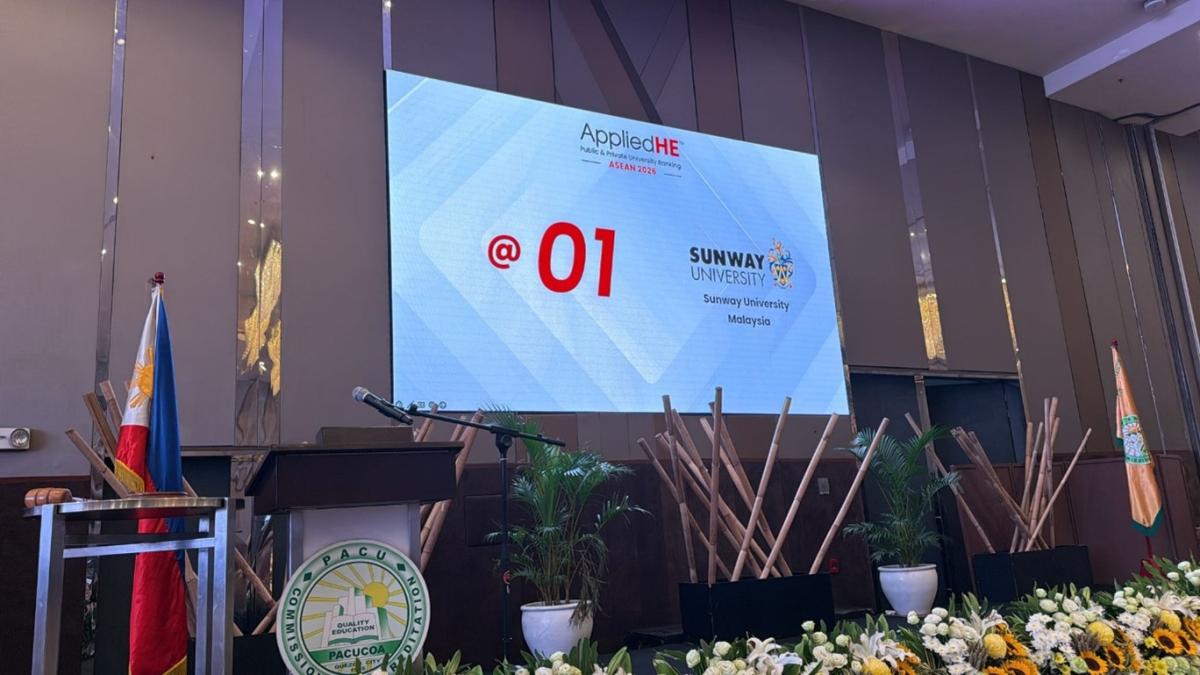 Sunway University Ranked No. 1 Private University in ASEAN and No. 6 in Asia by AppliedHE