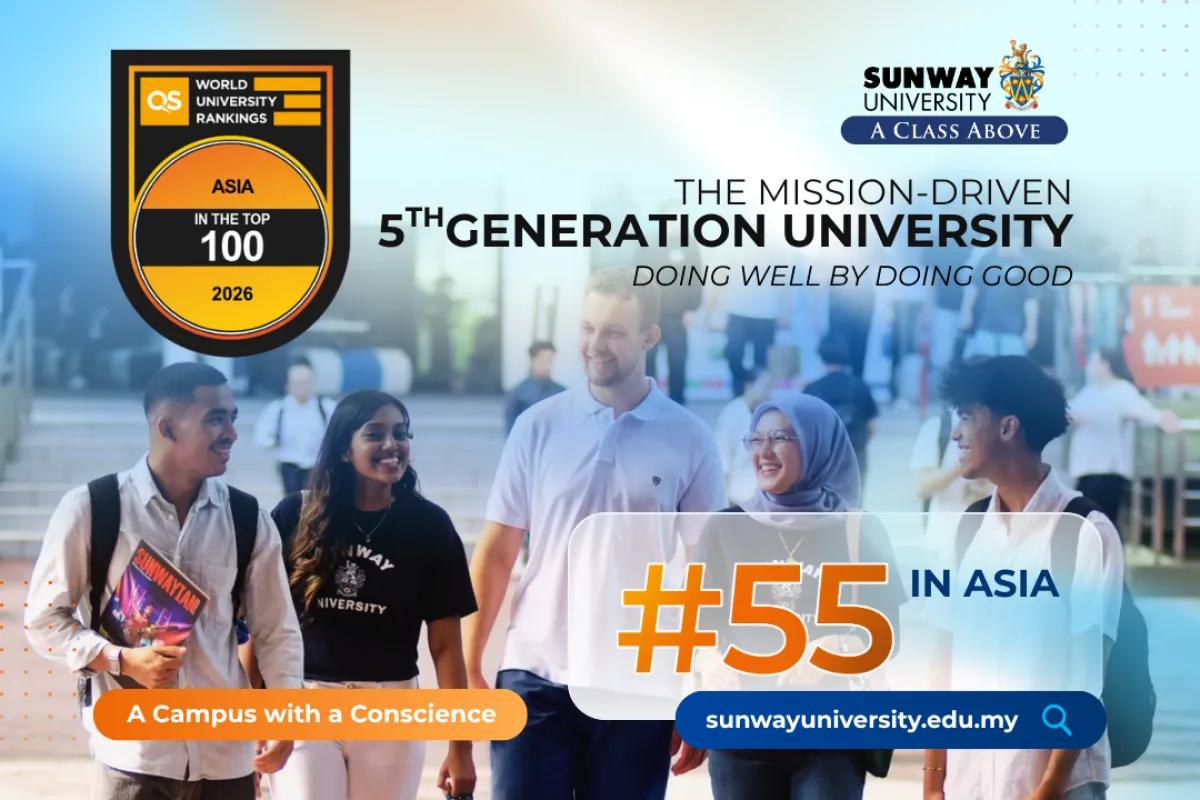 Sunway University Ascends to #55 in QS Asia University Rankings 2026